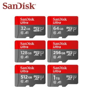 Carte microSD SanDisk C10, 32 Go, 64 Go, 128 Go, 256 Go, 512 Go, 1 To